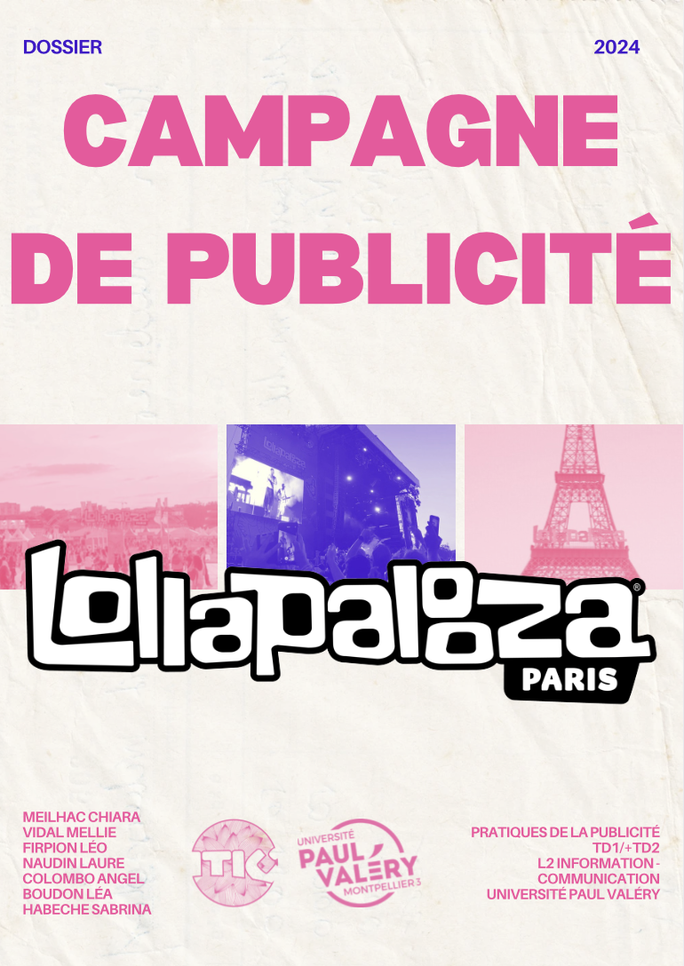 Réalisation d'une campagne de publicité (fictive) dans le cadre d'un projet universitaire